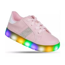 Tenis Infantil Feminino Com Luz Led Confortável Moda Luxo
