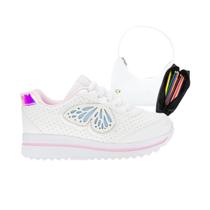 Tênis Infantil Feminino de Menina Escolar e Casual Tam 24 ao 34 - Tênis Plataforma da Butterfly + Bolsinha e Estojo Tênis Infantil Feminino de Menina Escolar e Casual Tam 24 ao 34 - Tênis Plataforma da Butterfly + Bolsinha e Estojo