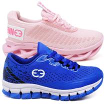 Tênis Infantil Feminino Esportivo Modelos Diferentes - Kit 2 Pares Rosa/Azul Tênis Infantil Feminino Esportivo Modelos Diferentes - Kit 2 Pares Rosa/Azul