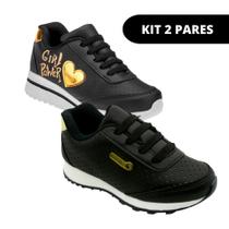 Tênis Infantil Feminino Esportivos e Casuais - KIT 2 PARES Tam 24 ao 34