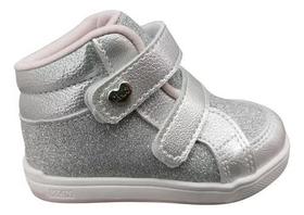 Tênis Infantil Feminino Klin Moom Baby Prata - 2180