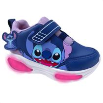 Tênis Infantil Feminino Luz Led Tira Auto Colante Confortável Estiloso