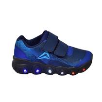 Tênis Infantil Feminino Masculino Carrapicho Com Led Escolar Pink Preto Azul