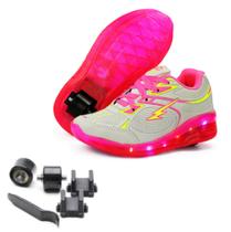 Tênis Infantil Feminino Mini pé LED de Rodinha Brilha No Escuro - Spacemanshoes