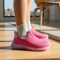 Tênis infantil feminino mini soft calce fácil pink Pampili