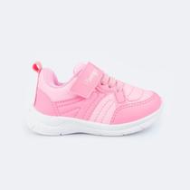 Tênis infantil feminino Mini Soft recortes rosa