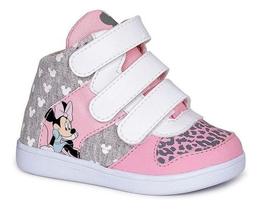 Tênis Infantil Feminino Minnie Nº23 Cor Rosa com Cinza - Sugar Shoes