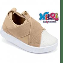 Tênis infantil feminino Nilqi 1100.5 lycra sola baixa sem cadarço
