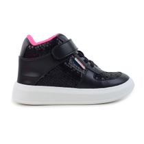 Tênis Infantil Feminino Novopé Paetê Preto - 9800