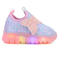 Tênis Infantil Feminino Novopé Sereia Rosa com LED - 1288 Tênis Infantil Feminino Novopé Sereia Rosa com LED - 1288