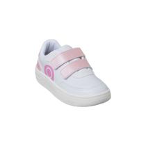 Tênis Infantil Feminino Ortopé Bliss Teen Fecho Duplo Branco e Rosa