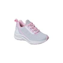 Tênis Infantil Feminino Ortopé Dna Flex Elástico Cinza e Rosa