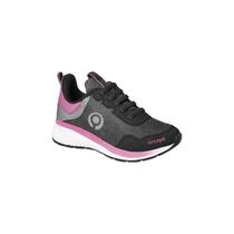 Tênis Infantil Feminino Ortopé Flex Run Elástico Preto/Rosa