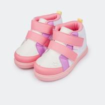 Tênis Infantil Feminino Pampili Pom Pom Bordado Coração Colorido 699014