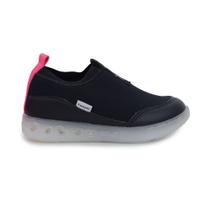 Tênis Infantil Feminino Pampili Slip On com Led Preto - 6700