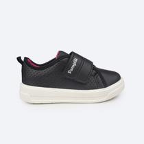 Tênis Infantil Feminino Pampili Up tiras autocolantes Preto e Pink 738.004