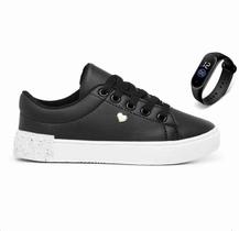 Tênis Infantil Feminino Sapatinho Menina Versatil Preto Com Relogio Digital Led Tênis Infantil Feminino Sapatinho Menina Versatil Preto Com Relogio Digital Led