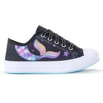 Tênis Infantil Feminino Sereia Menina Cano Baixo Casual