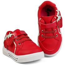 Tênis Infantil Feminino Vermelho Morango Leve Confortável Antiderrapante Gatatuya