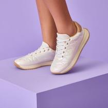 Tênis Infantil Feminino Zeal Holográfico Matelassê Branco