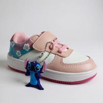 Tênis Infantil Happy Ortopasso Menina Lilo Havaí Aloha Rosa Calce Fácil