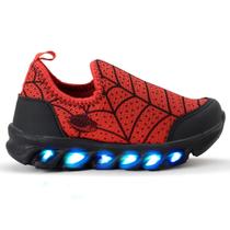 Tênis Infantil Homem Aranha Com Luzinhas Coloridas Led Calce Fácil Tênis Infantil Homem Aranha Com Luzinhas Coloridas Led Calce Fácil