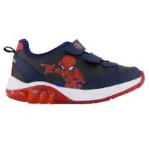 Tênis infantil homem aranha spider man led luzes macio sem cadarço