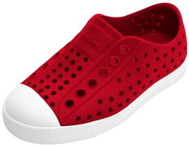Tênis Infantil Jefferson da Native Shoes Vermelho Rubi com Branco Shell, Número 4 Tênis Infantil Jefferson da Native Shoes Vermelho Rubi com Branco Shell, Número 4
