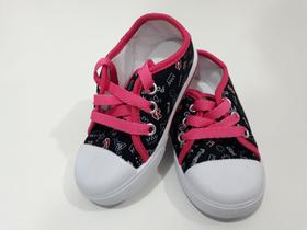 Tênis Infantil Kéto c/Sola Preto Estampado-Fem.