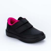 Tênis Infantil Kidy College Calce Fácil Preto e Pink