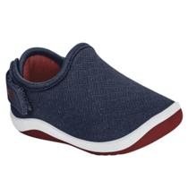 Tênis Infantil Kidy Colors Com Calce Fácil Marinho E Vermelho Escolar Escola Colegial Colégio Original Menino Masculino Conforto Durabilidade Anatômic