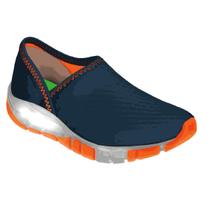 Tênis Infantil Kidy Flex Light Slip On Com Led Marinho E Laranja