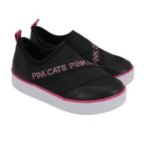 Tênis Infantil Knit Pink Cats V2851 Preto