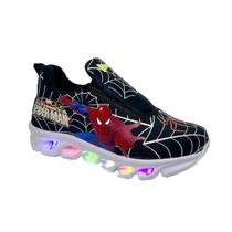Tênis Infantil Led Aranha Com Luzinha Slip
