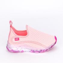 Tênis Infantil Led Kidy Light Calce Fácil Rosa e Pink