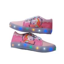 Tenis Infantil LED Menina Menino Com Luzinha personagens confortavel