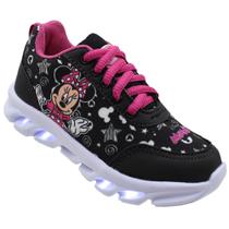 Tênis Infantil Led Meninas Feminino Kid Star Minnie Luzinha