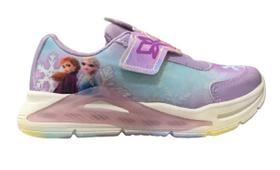 Tenis infantil led mini-pé frozen - lilas