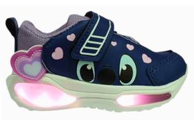 Tênis infantil led mini-pé stitch olhos apaixonados