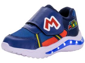 Tenis Infantil Led Mini-pé Super Mario - Azul