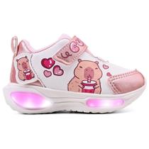 Tênis Infantil LED MInipé Menina Capivara Casual Escola Feminino Tênis Infantil LED MInipé Menina Capivara Casual Escola Feminino