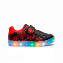 Tênis Infantil Luz Led Dinossauro Com tiras autocolantes