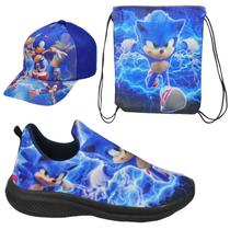 Tênis Infantil Masculino Calce Fácil Escolar Menino Personagem +Boné+Mochila Tênis Infantil Masculino Calce Fácil Escolar Menino Personagem +Boné+Mochila
