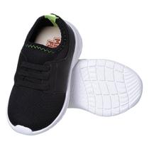 Tênis Infantil Masculino Calce Fácil Menino Preto Conforto Escolar