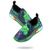 Tenis Infantil Masculino Calcefacil Hulk De Led