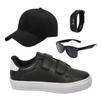 Tênis Infantil Masculino Escolar Casual Menino Novo Óculos+Relógio+Boné Tênis Infantil Masculino Escolar Casual Menino Novo Óculos+Relógio+Boné