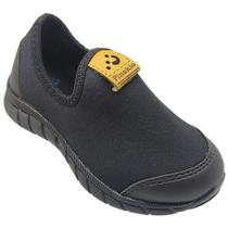 Tênis Infantil Masculino Escolar Preto Pinókio sem Cadarço