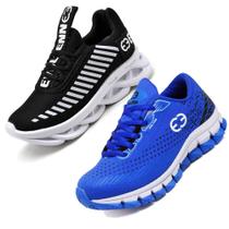 Tênis Infantil Masculino Esportivo Modelos Diferentes - Kit 2 Pares Preto/Azul Tênis Infantil Masculino Esportivo Modelos Diferentes - Kit 2 Pares Preto/Azul