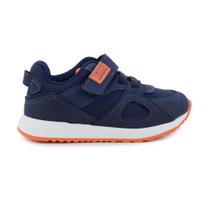 Tênis Infantil Masculino Klin Walk Baby Azul e Laranja - 453 Tênis Infantil Masculino Klin Walk Baby Azul e Laranja - 453