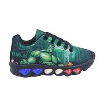 tenis infantil masculino led hulk